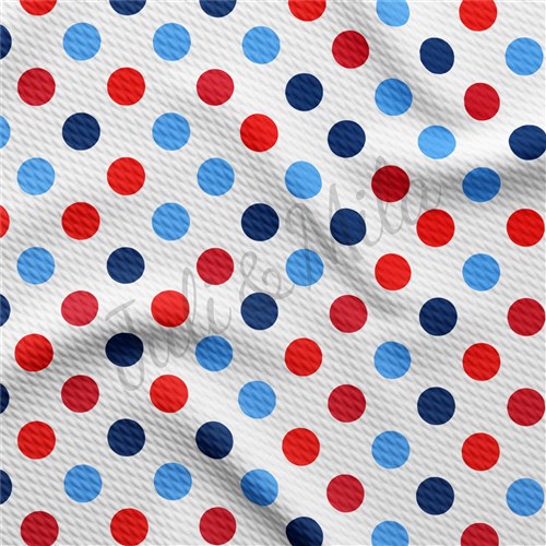 Patriotic 4th of July Liverpool Bullet Textured Stretch Solid Strip Thick Knit Jersey Fabric