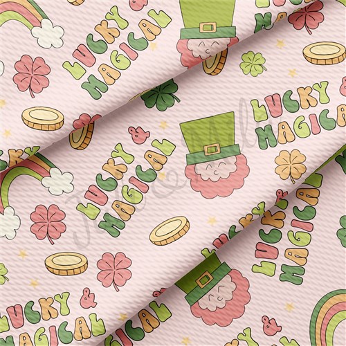 St. Patrick's Day Printed Liverpool Bullet Textured Stretch Solid Strip Thick Knit Jersey Fabric