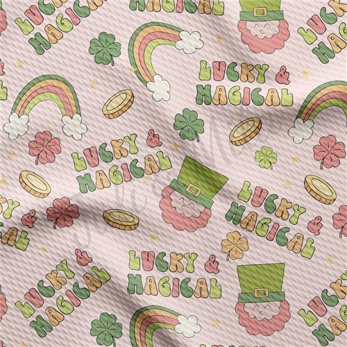 St. Patrick's Day Printed Liverpool Bullet Textured Stretch Solid Strip Thick Knit Jersey Fabric