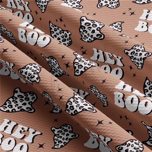 Pumpkin Printed Liverpool Bullet Textured Stretch Solid Strip Thick Knit Jersey Fabric