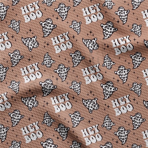 Pumpkin Printed Liverpool Bullet Textured Stretch Solid Strip Thick Knit Jersey Fabric
