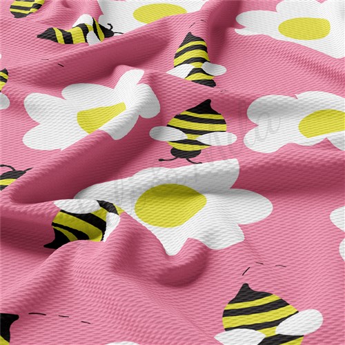 Bee Daisy Printed Liverpool Fabric AA1561 & Get a Free $89.99 Embroidery Bundle