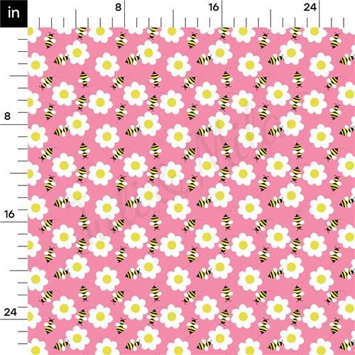 Bee Daisy Printed Liverpool Fabric AA1561 & Get a Free $89.99 Embroidery Bundle