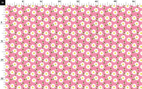 Bee Daisy Printed Liverpool Fabric AA1561 & Get a Free $89.99 Embroidery Bundle