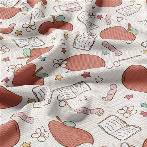 Back to School Printed Liverpool Bullet Textured Stretch Solid Strip Thick Knit Jersey Fabric