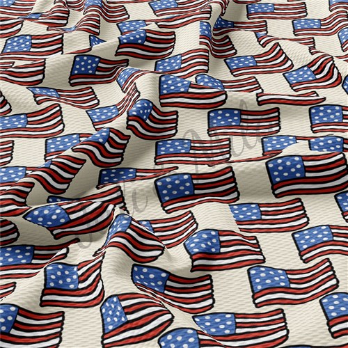 4th of July Patriotic Printed American Flag Liverpool AA349 & Get a Free $89.99 Embroidery Bundle
