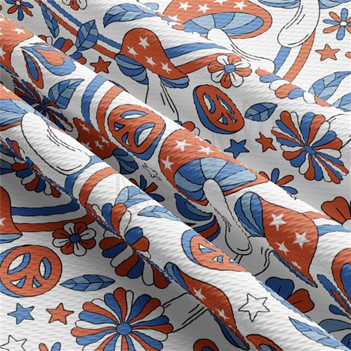 4th of July Patriotic Printed Liverpool Fabric AA2190 & Get a Free $89.99 Embroidery Bundle