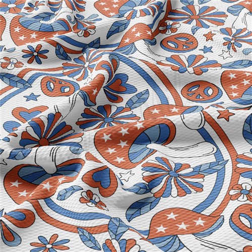 4th of July Patriotic Printed Liverpool Fabric AA2190 & Get a Free $89.99 Embroidery Bundle