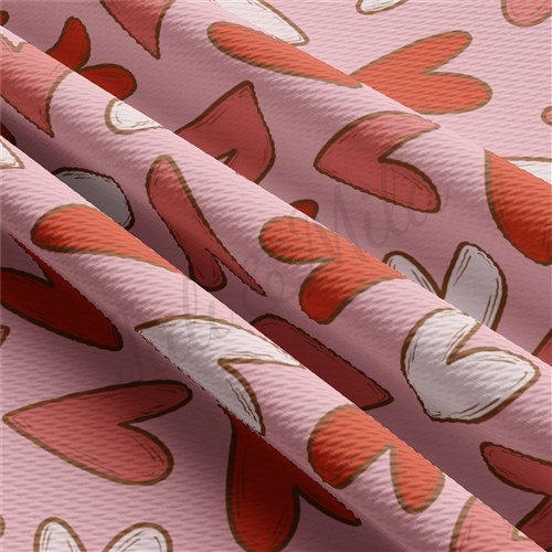 Valentine's Day Printed Liverpool Bullet Textured Stretch Solid Strip Thick Knit Jersey Fabric