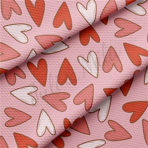 Valentine's Day Printed Liverpool Bullet Textured Stretch Solid Strip Thick Knit Jersey Fabric