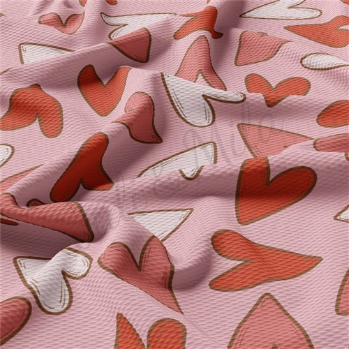 Valentine's Day Printed Liverpool Bullet Textured Stretch Solid Strip Thick Knit Jersey Fabric
