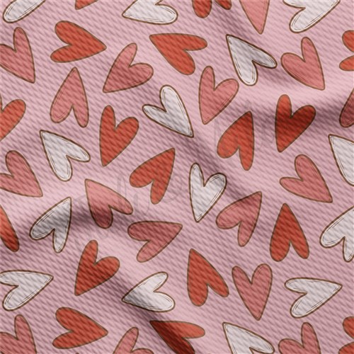 Valentine's Day Printed Liverpool Bullet Textured Stretch Solid Strip Thick Knit Jersey Fabric