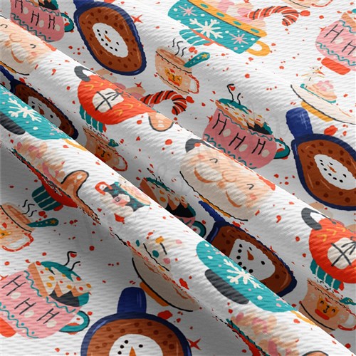 Christmas Christmas Liverpool Bullet Textured Stretch Solid Strip Thick Knit Jersey Fabric