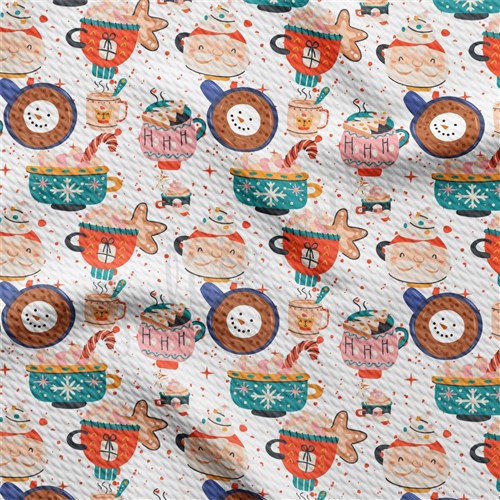 Christmas Christmas Liverpool Bullet Textured Stretch Solid Strip Thick Knit Jersey Fabric