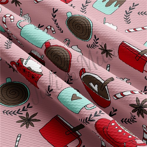 Christmas Printed Liverpool Bullet Textured Stretch Solid Strip Thick Knit Jersey Fabric