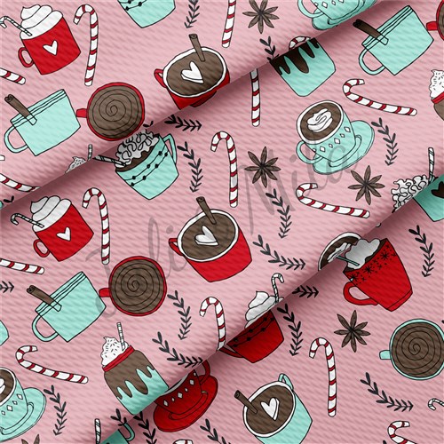 Christmas Printed Liverpool Bullet Textured Stretch Solid Strip Thick Knit Jersey Fabric