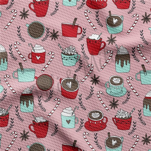 Christmas Printed Liverpool Bullet Textured Stretch Solid Strip Thick Knit Jersey Fabric