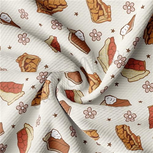 Thanksgiving Pie Fall Autumn Liverpool Bullet Textured Stretch Solid Strip Thick Knit Jersey Fabric