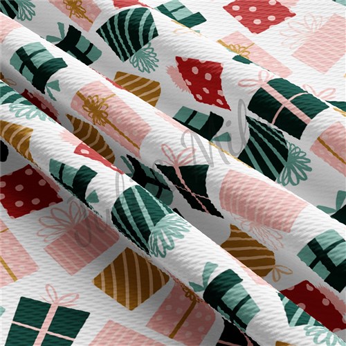 Christmas Printed Liverpool Bullet Textured Stretch Solid Strip Thick Knit Jersey Fabric