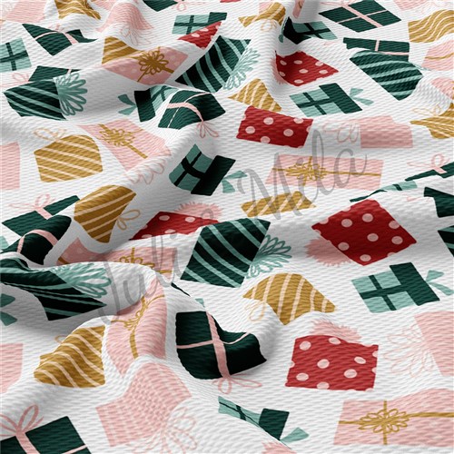 Christmas Printed Liverpool Bullet Textured Stretch Solid Strip Thick Knit Jersey Fabric