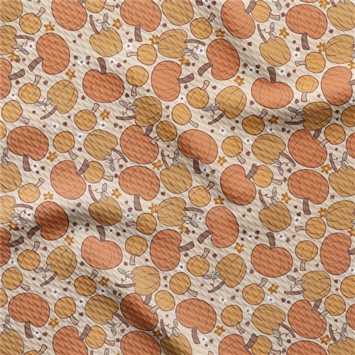 Pumpkin Printed Liverpool 4 Way Fabric pumpkin & Get a Free $89.99 Embroidery Bundle