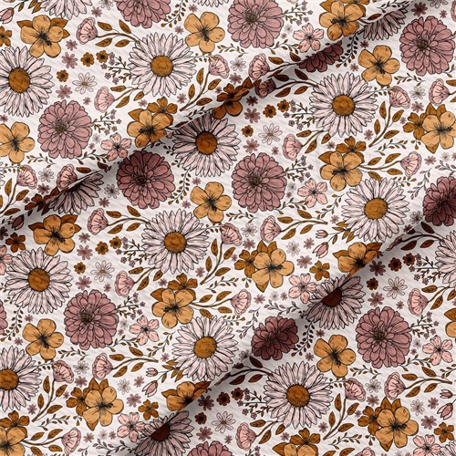 Printed Liverpool Fabric floral AA1864 & Get a Free $89.99 Embroidery Bundle