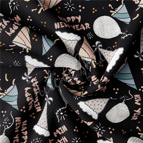 New Year Printed Liverpool Bullet Textured Stretch Solid Strip Thick Knit Jersey Fabric