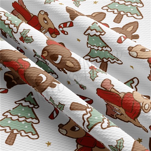 Christmas Printed Liverpool Bullet Textured Stretch Solid Strip Thick Knit Jersey Fabric