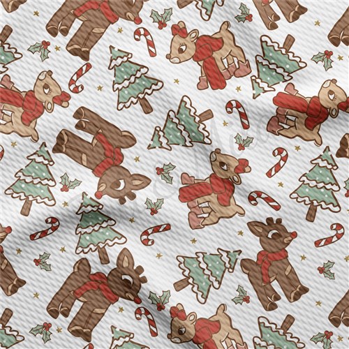 Christmas Printed Liverpool Bullet Textured Stretch Solid Strip Thick Knit Jersey Fabric