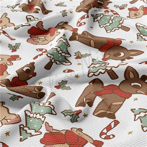 Christmas Printed Liverpool Bullet Textured Stretch Solid Strip Thick Knit Jersey Fabric
