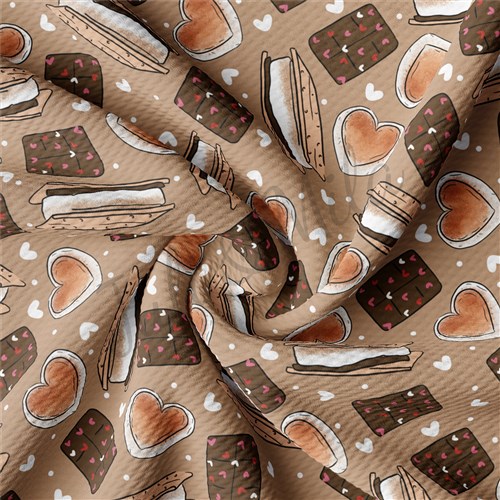 Valentine's Day Printed Liverpool Bullet Textured Stretch Solid Strip Thick Knit Jersey Fabric