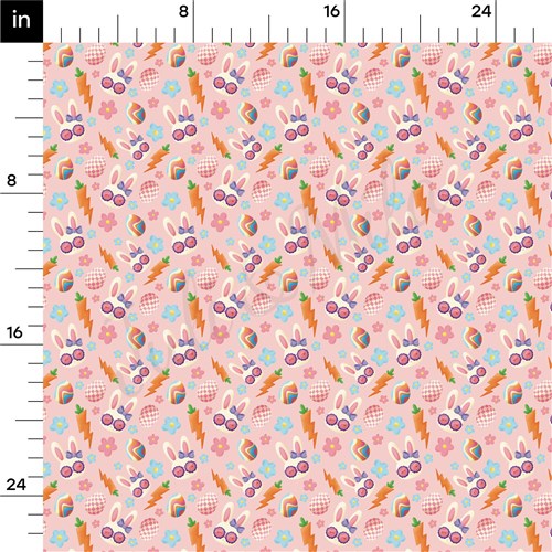 Easter Printed Liverpool Fabric pink bunnies AA1885 & Get a Free $89.99 Embroidery Bundle
