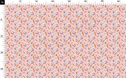 Easter Printed Liverpool Fabric pink bunnies AA1885 & Get a Free $89.99 Embroidery Bundle