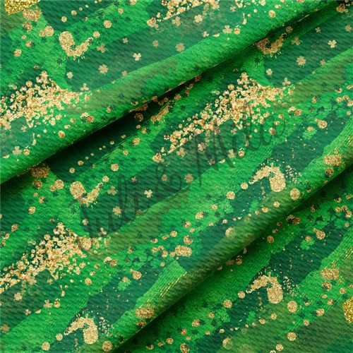 St. Patrick's Day Printed Liverpool Bullet Textured Stretch Solid Strip Thick Knit Jersey Fabric
