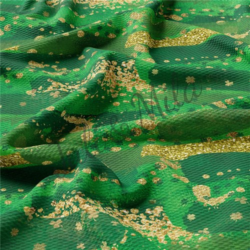 St. Patrick's Day Printed Liverpool Bullet Textured Stretch Solid Strip Thick Knit Jersey Fabric