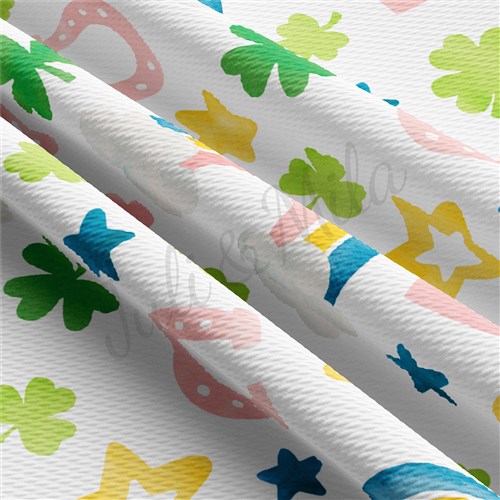 St. Patrick's Day Printed Liverpool Bullet Textured Stretch Solid Strip Thick Knit Jersey Fabric