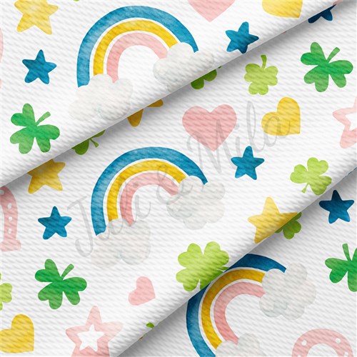 St. Patrick's Day Printed Liverpool Bullet Textured Stretch Solid Strip Thick Knit Jersey Fabric