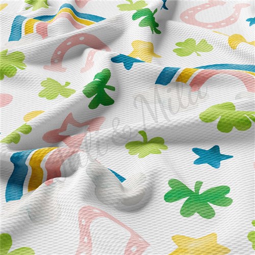 St. Patrick's Day Printed Liverpool Bullet Textured Stretch Solid Strip Thick Knit Jersey Fabric