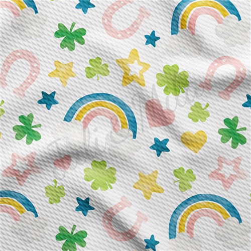 St. Patrick's Day Printed Liverpool Bullet Textured Stretch Solid Strip Thick Knit Jersey Fabric