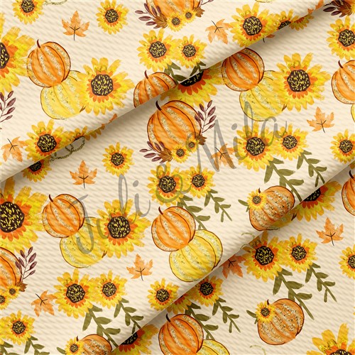 Pumpkin Printed Liverpool 4 Way Fabric AB9 & Get a Free $89.99 Embroidery Bundle