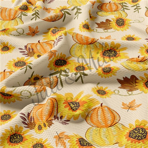 Pumpkin Printed Liverpool 4 Way Fabric AB9 & Get a Free $89.99 Embroidery Bundle