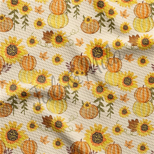 Pumpkin Printed Liverpool 4 Way Fabric AB9 & Get a Free $89.99 Embroidery Bundle
