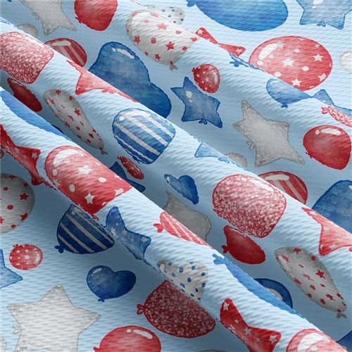 Patriotic 4th of July Printed Liverpool Fabric (PT28) & Get a Free $89.99 Embroidery Bundle