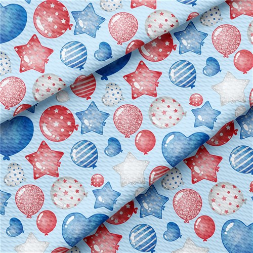 Patriotic 4th of July Printed Liverpool Fabric (PT28) & Get a Free $89.99 Embroidery Bundle