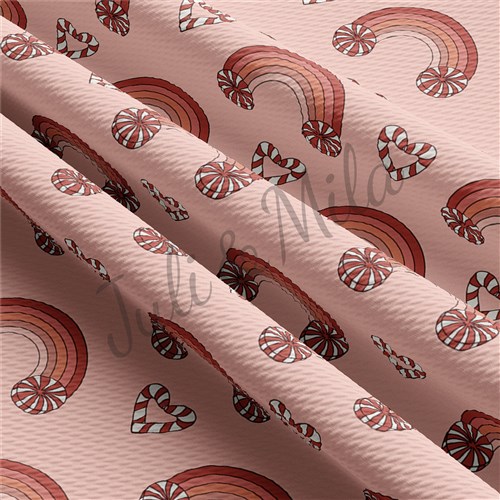 Christmas Printed Liverpool Bullet Textured Stretch Solid Strip Thick Knit Jersey Fabric