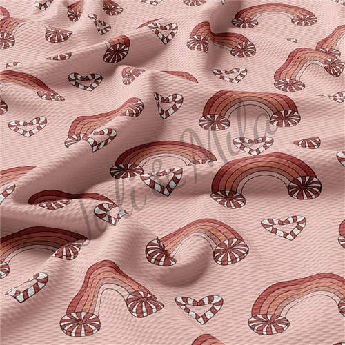 Christmas Printed Liverpool Bullet Textured Stretch Solid Strip Thick Knit Jersey Fabric