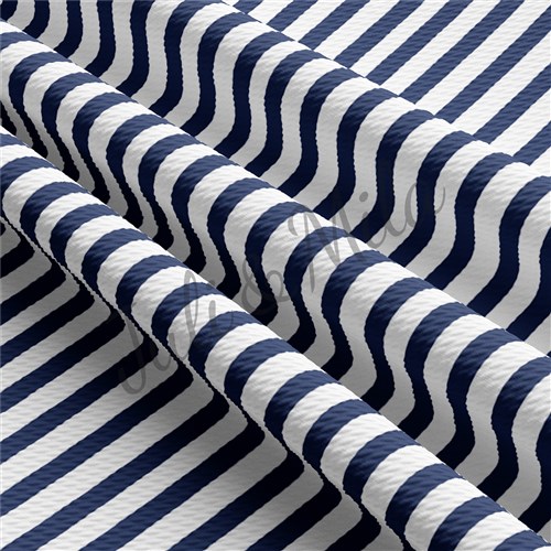 Printed Liverpool 4 Way Fabric Navy Stripe & Get a Free $89.99 Embroidery Bundle