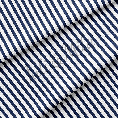 Printed Liverpool 4 Way Fabric Navy Stripe & Get a Free $89.99 Embroidery Bundle