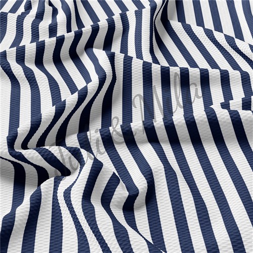 Printed Liverpool 4 Way Fabric Navy Stripe & Get a Free $89.99 Embroidery Bundle