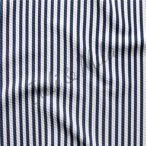 Printed Liverpool 4 Way Fabric Navy Stripe & Get a Free $89.99 Embroidery Bundle